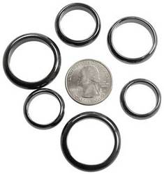 6mm Rounded Magnetic Hematite rings (50/bag)