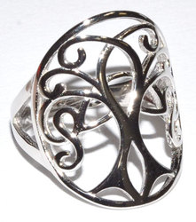 Celtic Tree size 7 sterling ring - Click Image to Close