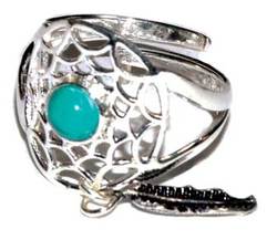 Dreamcatcher turquoise ring adjustable - Click Image to Close