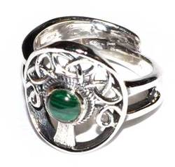 Tree malachite adjustable ring - Click Image to Close