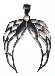 1 1/4" Pair Angel Wings sterling pendant