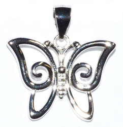 3/4" Butterfly sterling pendant - Click Image to Close