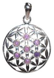 30mm Flower of Life amethyst pendant