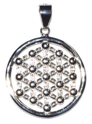 3/4" Flower of Life sterling pendant - Click Image to Close