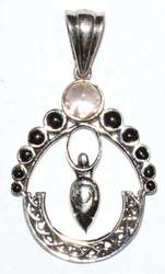 Goddess phases moon rose qtz pendant - Click Image to Close