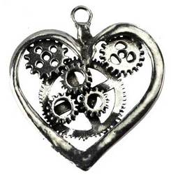 7/8" Heart sterling pendant - Click Image to Close