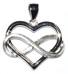 3/4" Infinity Heart sterling pendant