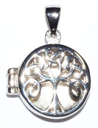 3/4" Celtic Tree of Life locket sterling pendant - Click Image to Close