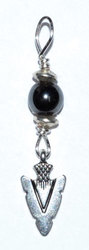 Arrowhead pendant with hematite bead - Click Image to Close