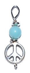 Peace pendant with amazonite bead - Click Image to Close