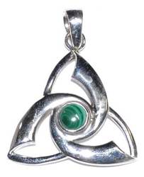 Triquetra malachite pendant