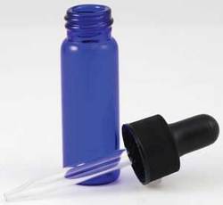 1 Dram Bottle Blue Dropper - Click Image to Close