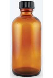 Amber Bottle with Cap 4oz - Click Image to Close