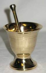 2 3/4" Brass mortar & pestle set