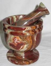 4" Onyx mortar and pestle set - Click Image to Close