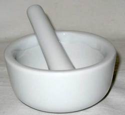 White Ceramic Mortar and Pestle Set