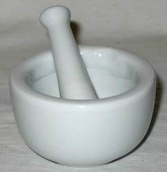 White Ceramic Mortar and Pestle Set