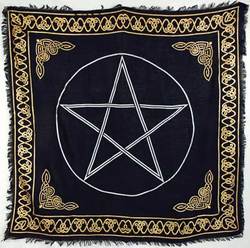 Gold Bordered Pentagram altar cloth 36" x 36"