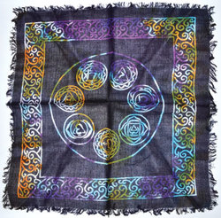 18"x18" 7 Chakra altar cloth - Click Image to Close