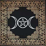 Triple Moon Pentagram altar cloth 24" x 24"