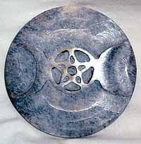 Soapstone Triple Moon altar tile 3" - Click Image to Close