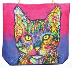 14" x 16" Cat jute tote bag