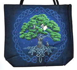 14" x 16" Tree of Life jute tote bag