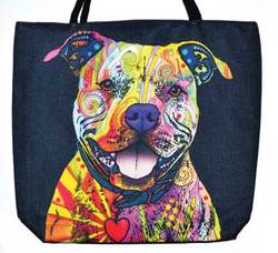 14" x 16" Pit Bull jute tote bag