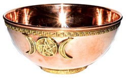 6" Triple Moon offering bowl - Click Image to Close