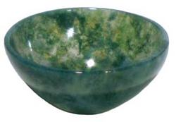 2" Green Moss Agate Devotional Bowl - Click Image to Close