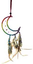 3" Crescent Moon dream catcher - Click Image to Close