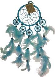 6 1/2" Light Blue dream catcher - Click Image to Close