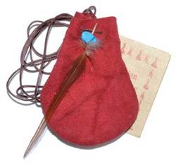 3" Medicine Dream bag Red - Click Image to Close