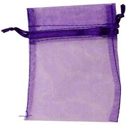 2 3/4" x 3" Purple organza pouch - Click Image to Close