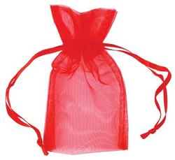 2 3/4" x 3" Red organza pouch - Click Image to Close