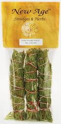 Cedar smudge stick 3-Pack 4"