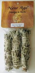 White Sage smudge stick 3pk 3"