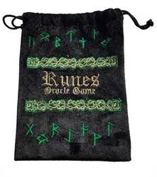 4"x 5/12" Runes Oracle Game: Black Velveteen Bag