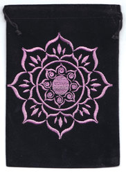 5"x 7" Lotus Black velveteen bag - Click Image to Close