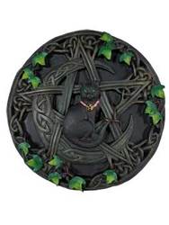 Cat and Pentagram Wall Plaque 7 1/2"