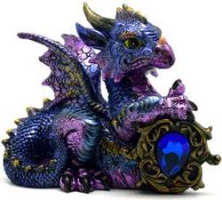 Pink/Purple Dragon w/ Stone 4" - Click Image to Close